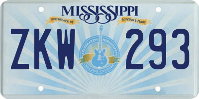 MS license plate ZKW293