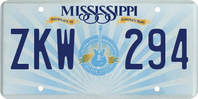 MS license plate ZKW294