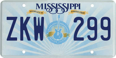 MS license plate ZKW299