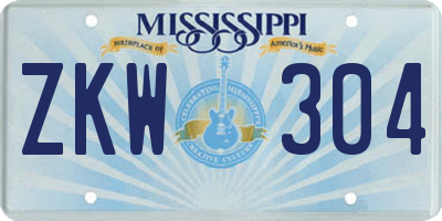 MS license plate ZKW304
