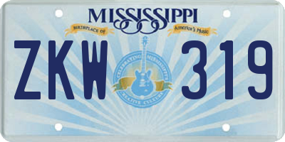 MS license plate ZKW319