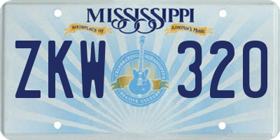 MS license plate ZKW320