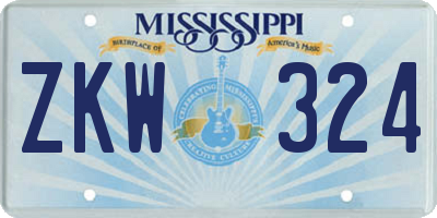 MS license plate ZKW324