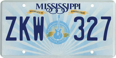 MS license plate ZKW327