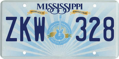 MS license plate ZKW328