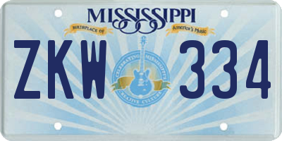 MS license plate ZKW334