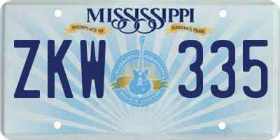 MS license plate ZKW335