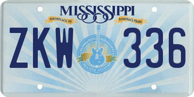 MS license plate ZKW336