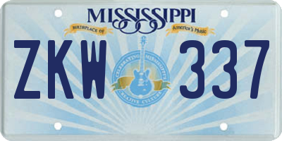 MS license plate ZKW337