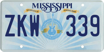 MS license plate ZKW339