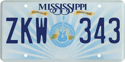 MS license plate ZKW343