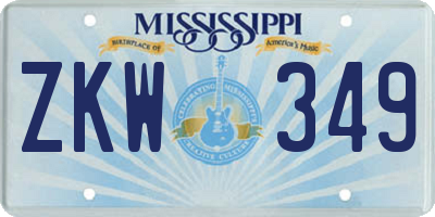 MS license plate ZKW349