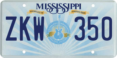 MS license plate ZKW350