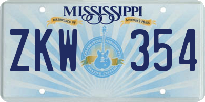 MS license plate ZKW354