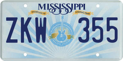 MS license plate ZKW355