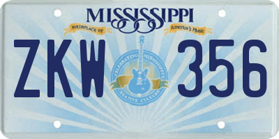 MS license plate ZKW356