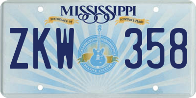 MS license plate ZKW358