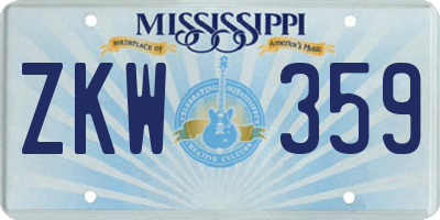 MS license plate ZKW359