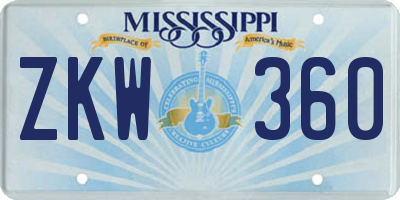 MS license plate ZKW360