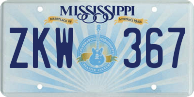 MS license plate ZKW367