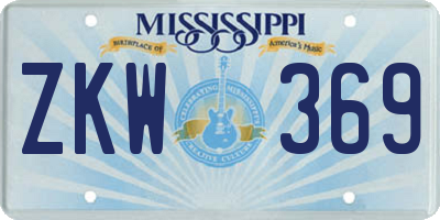 MS license plate ZKW369