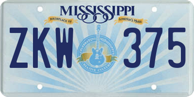 MS license plate ZKW375