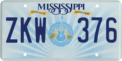 MS license plate ZKW376