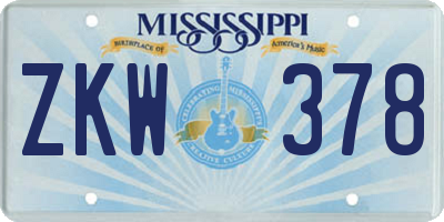MS license plate ZKW378