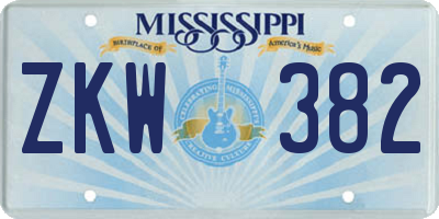 MS license plate ZKW382