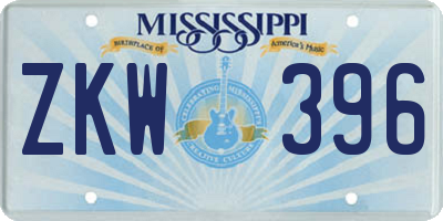 MS license plate ZKW396