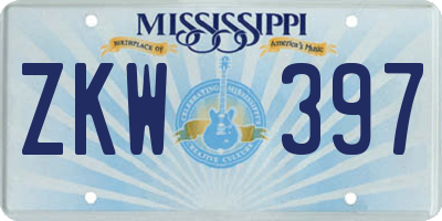 MS license plate ZKW397