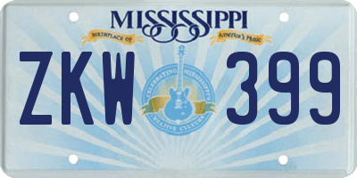 MS license plate ZKW399