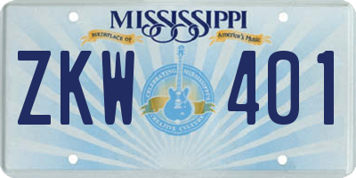 MS license plate ZKW401