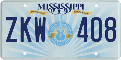 MS license plate ZKW408