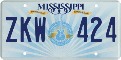 MS license plate ZKW424