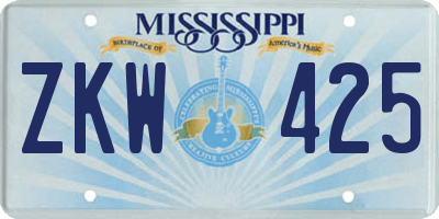 MS license plate ZKW425