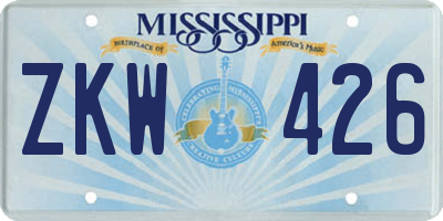 MS license plate ZKW426