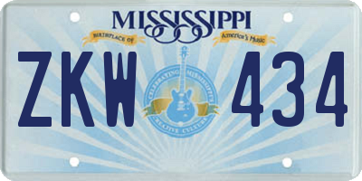 MS license plate ZKW434
