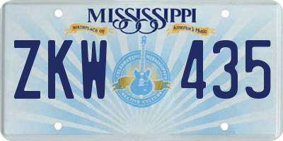MS license plate ZKW435