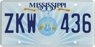 MS license plate ZKW436