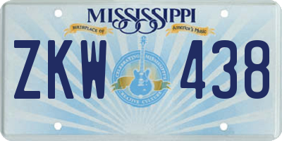 MS license plate ZKW438