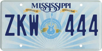 MS license plate ZKW444
