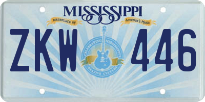 MS license plate ZKW446