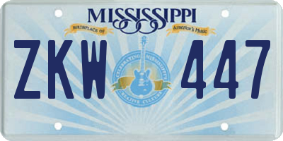MS license plate ZKW447