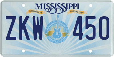 MS license plate ZKW450