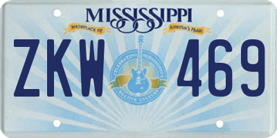 MS license plate ZKW469