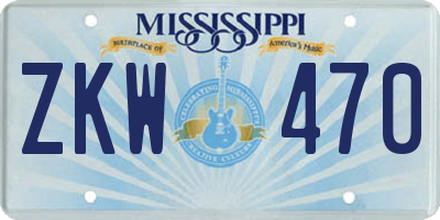 MS license plate ZKW470