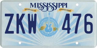 MS license plate ZKW476