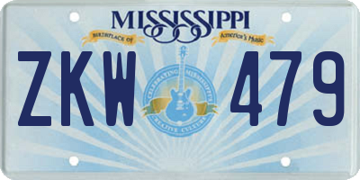MS license plate ZKW479