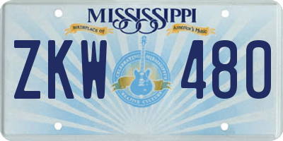MS license plate ZKW480